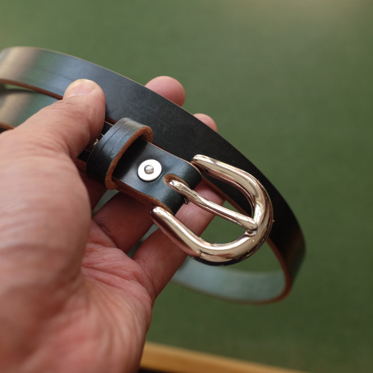 Slim Unisex 20mm English Bridle Leather Belt