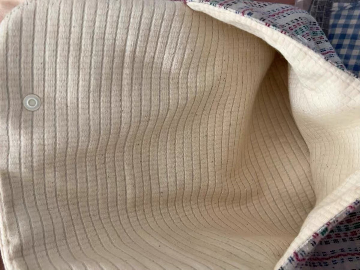Housse de tablette plate en coton fait main avec pressions