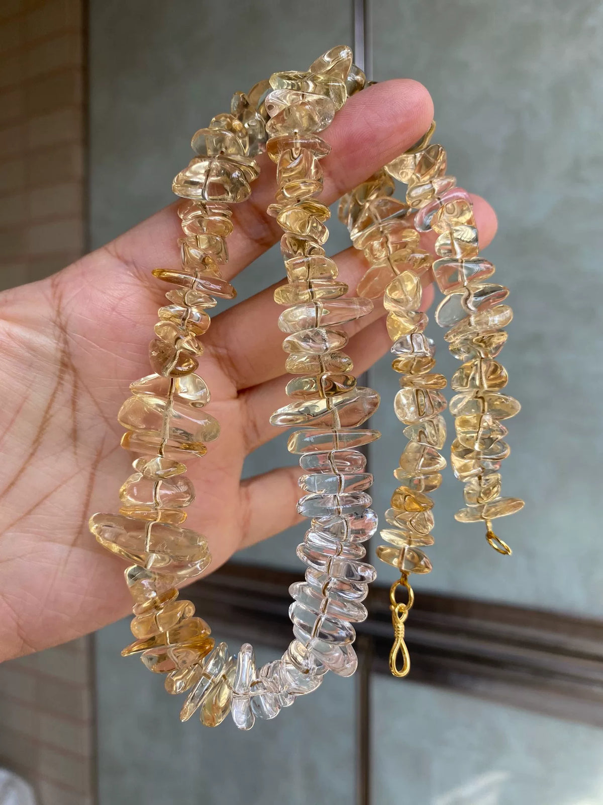 Collana Freeform in Citrino e Quarzo Ialino
