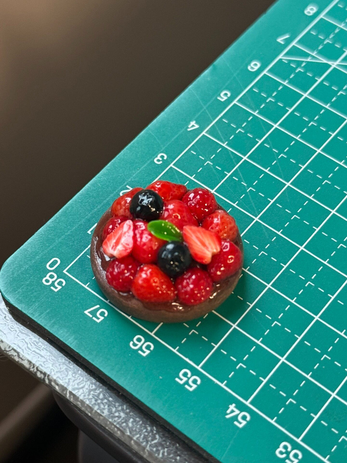 Clay Berry Fruit Pie Miniature Pendant