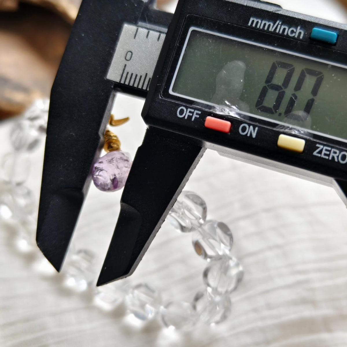 Clear Quartz Amethyst Beaded Bracelet