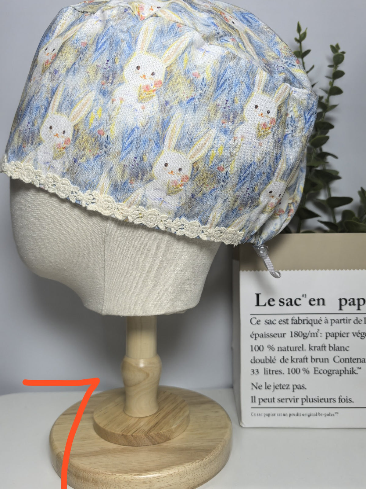 Lace Trim Single Layer Cotton Caps