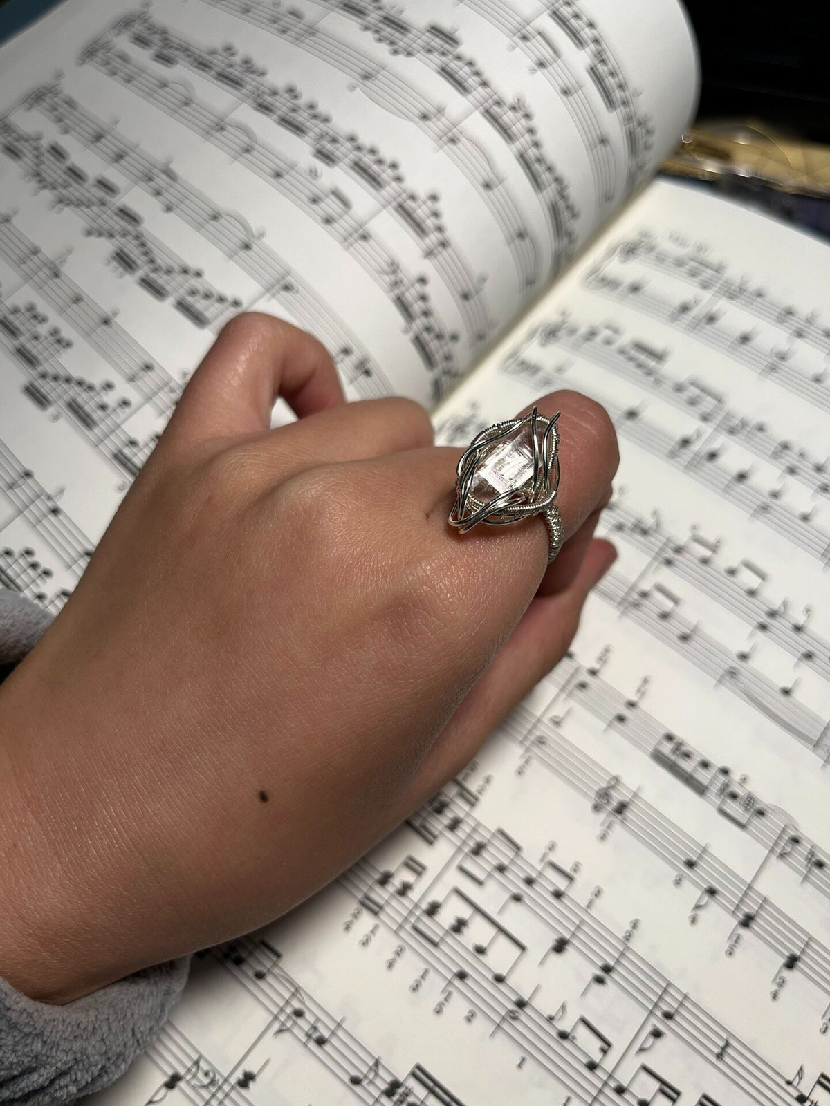 Herkimer Diamond Ring Wire Wrapped
