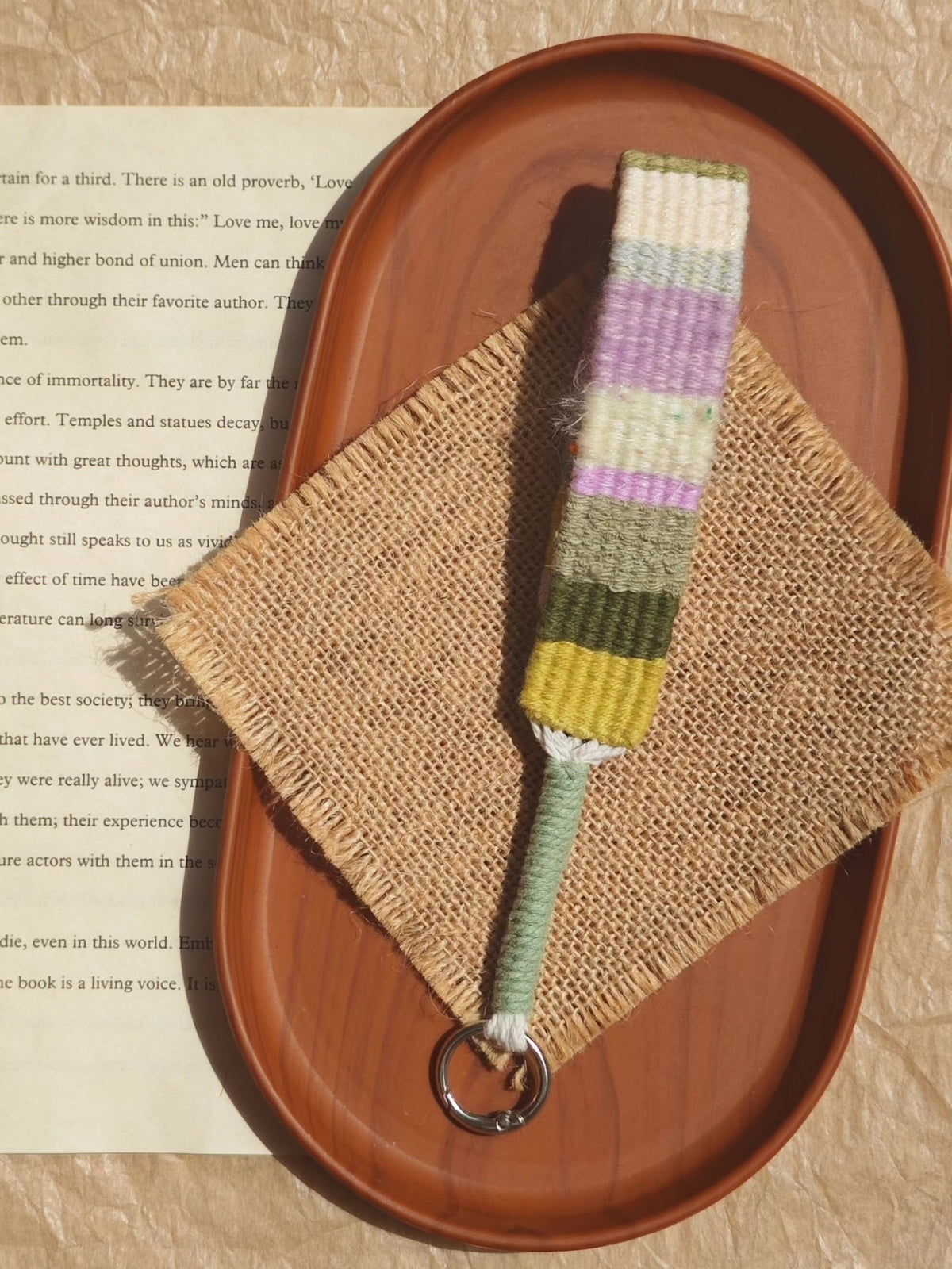 Handwoven Striped Wrist Strap Lanyard