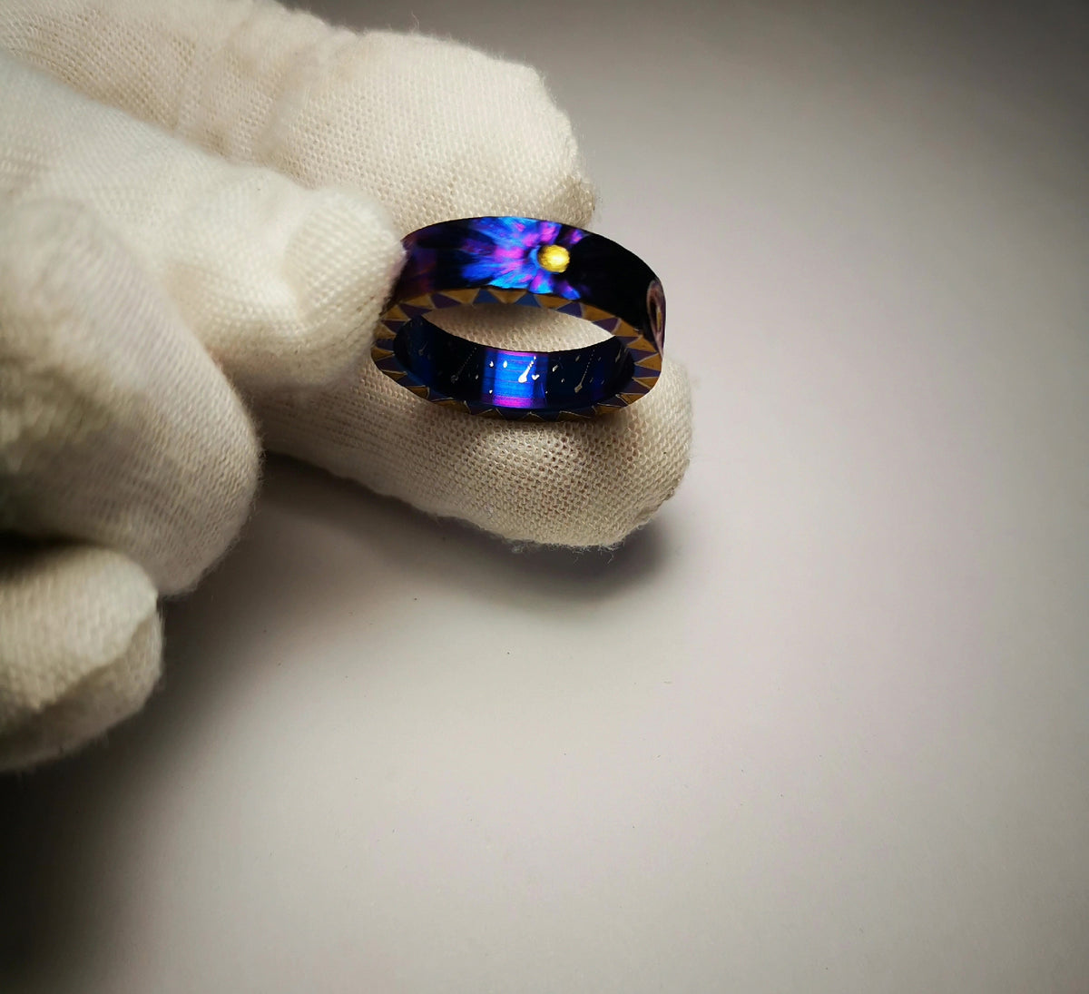 Titanium Ring Iridescent Blue Purple 19mm