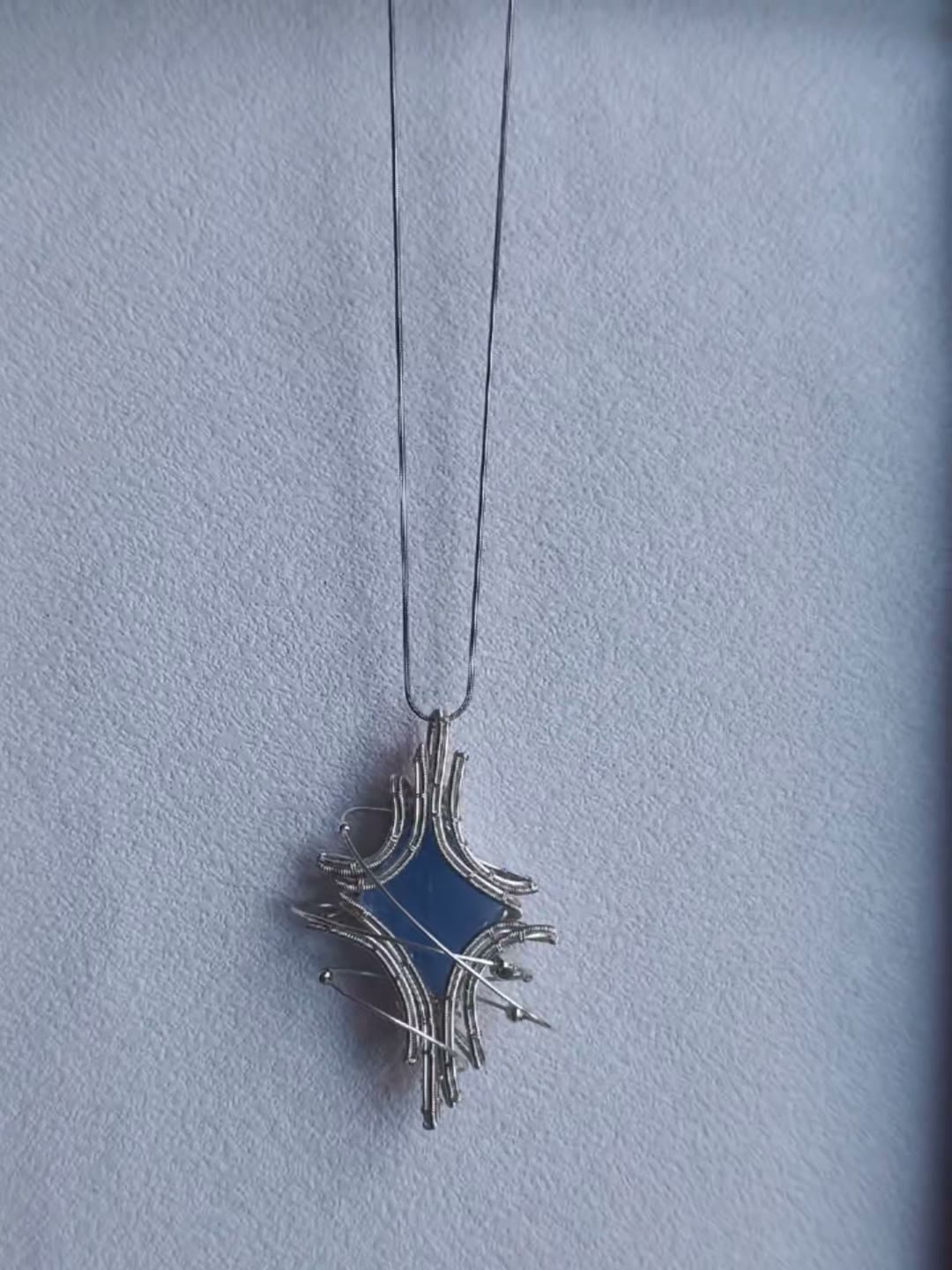Wire Wrapped Blue Calcite Star Necklace