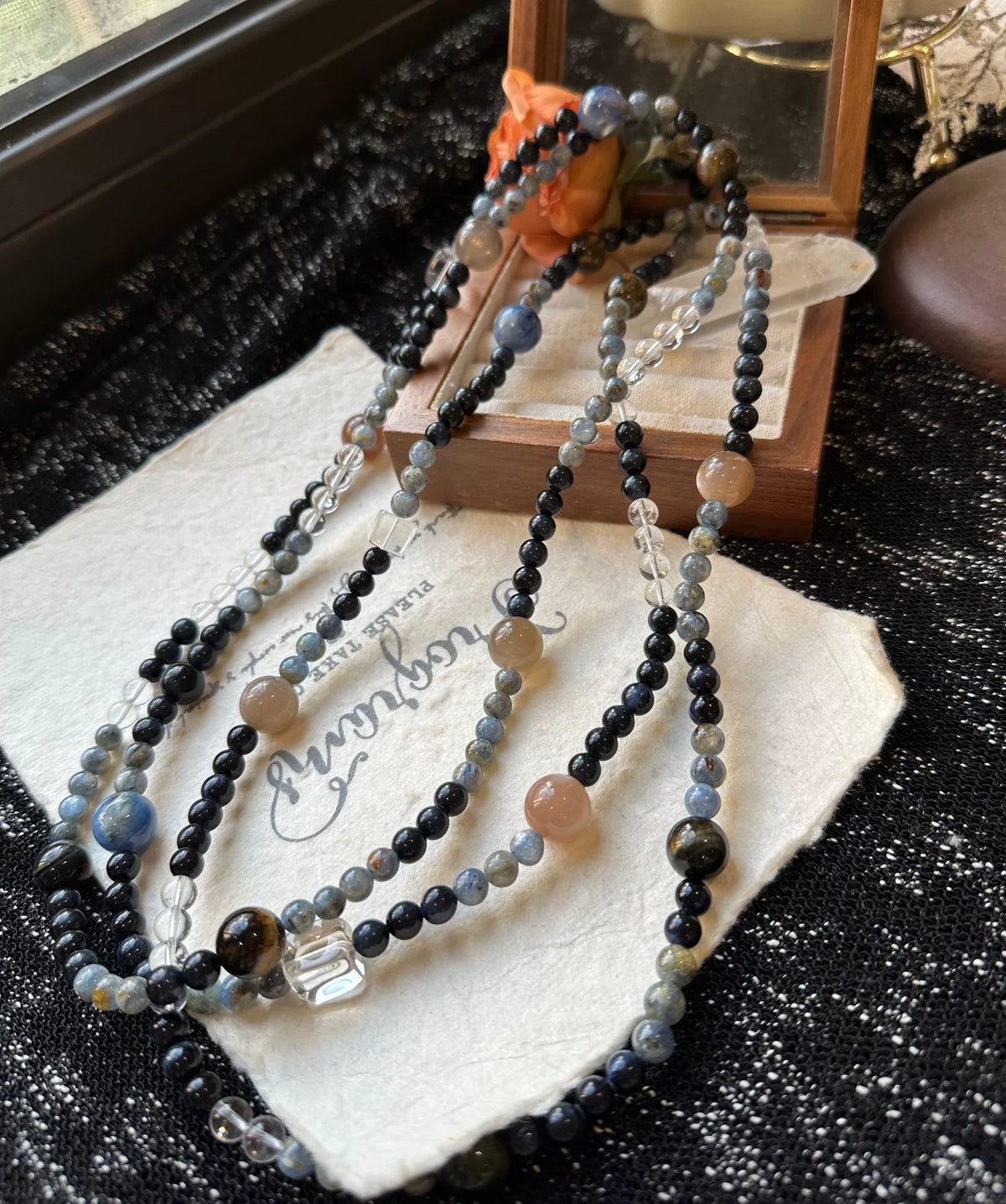 Kyanite Blue Tiger Eye Three Strand Bracelet