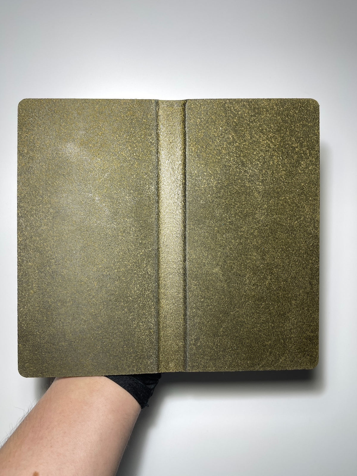 Handmade Leather Loose Leaf Notebook Olive Green