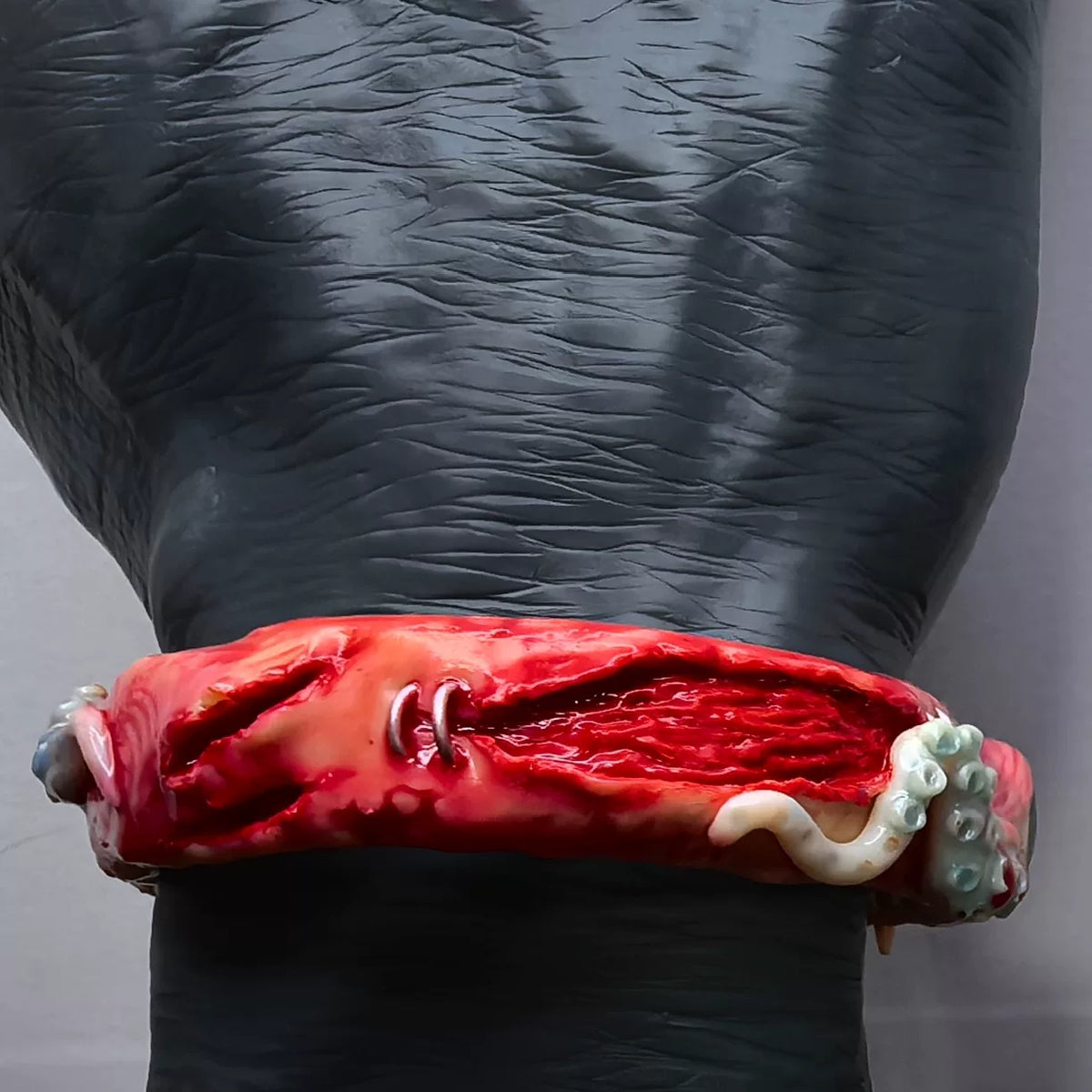Red Flesh Horror Tentacle Eye Cuff Bracelet