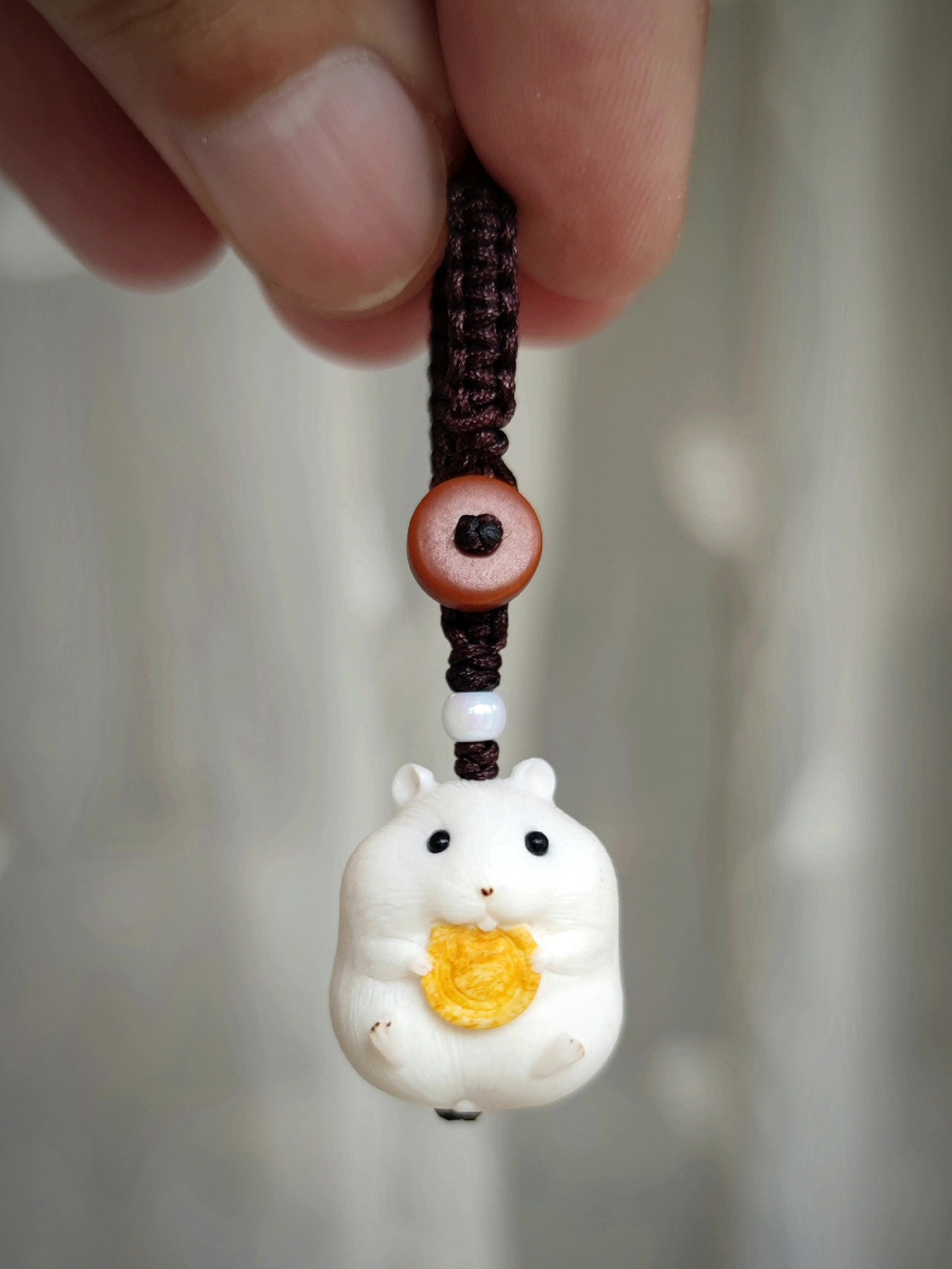 Deer Antler Hamster Coin Charm Keychain