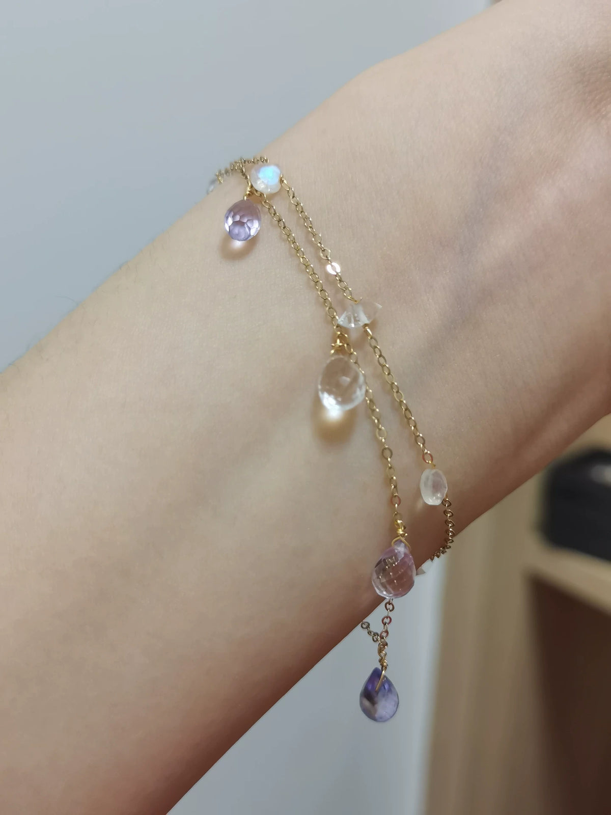Adjustable Gold Filled Gemstone Bracelet