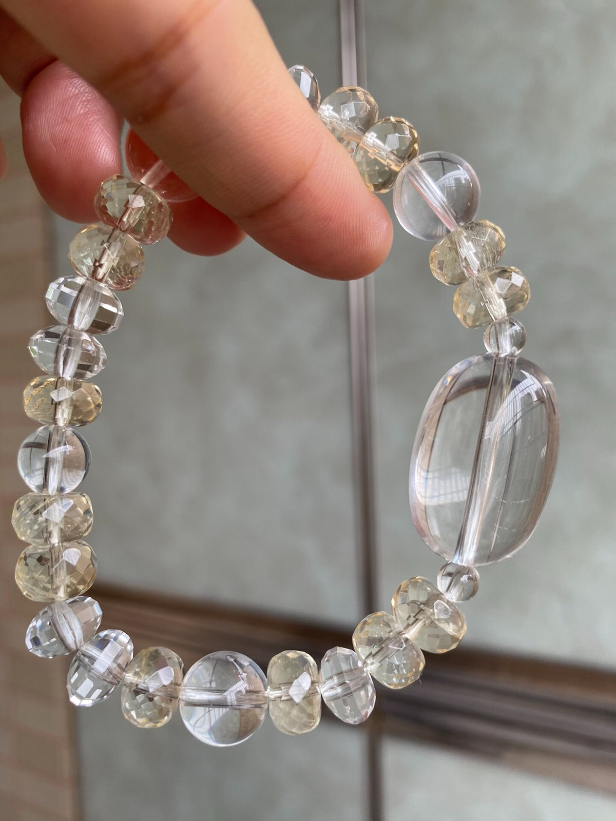 Clear Quartz Citrine Crystal Bracelet