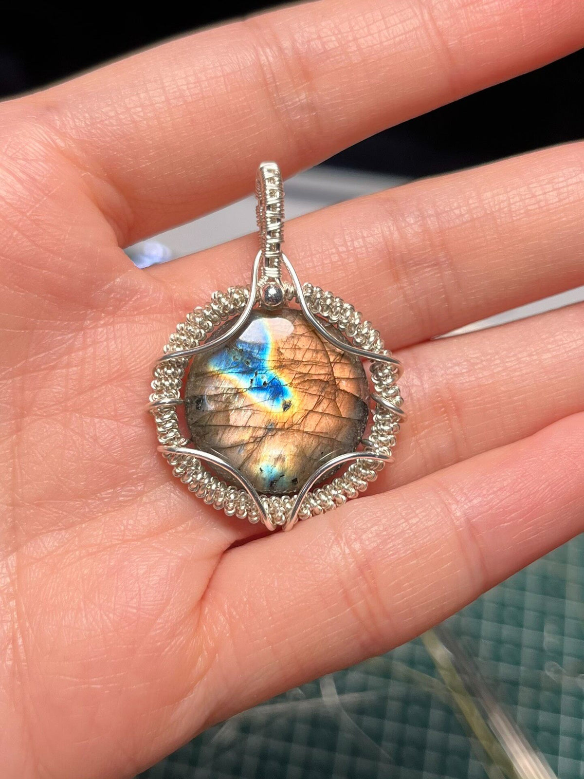 Labradorite Handmade Wire Wrapped Pendant