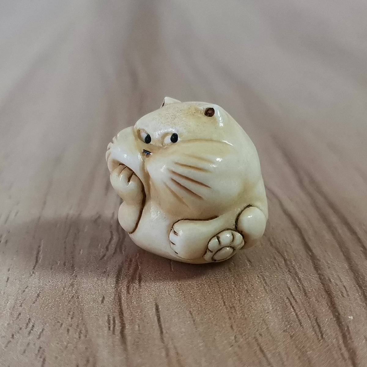 Antler Carved Cat Bead for Bracelet