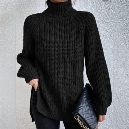 Pull à col roulé avec design fendu