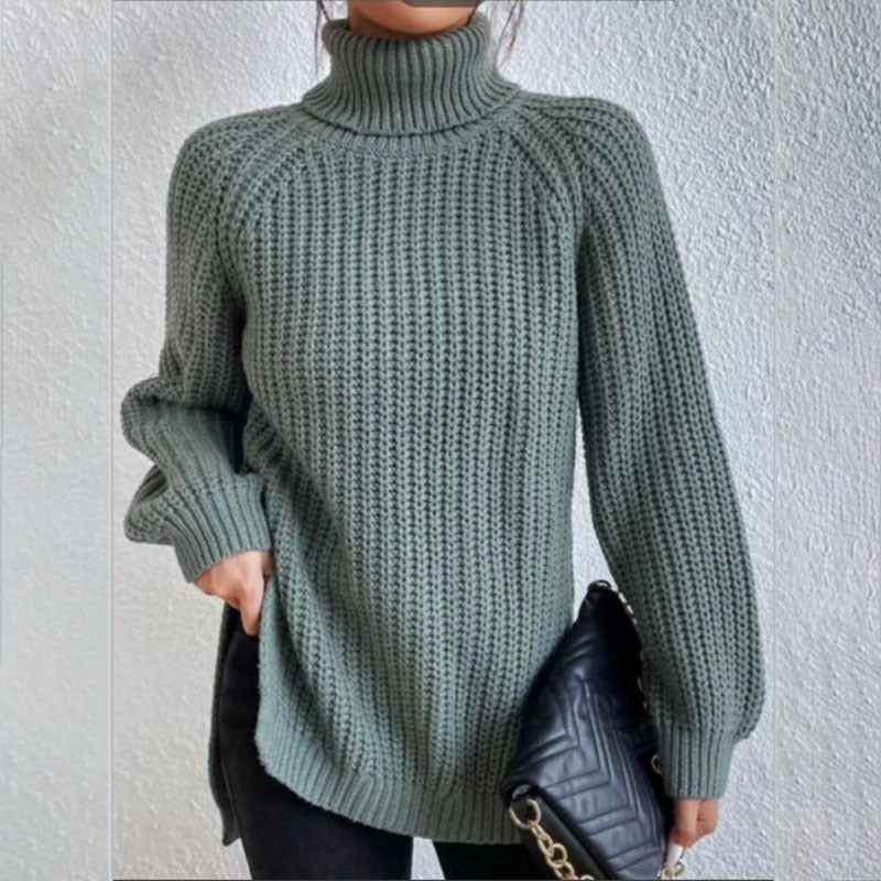 Pull Femme Col Roulé en Maille