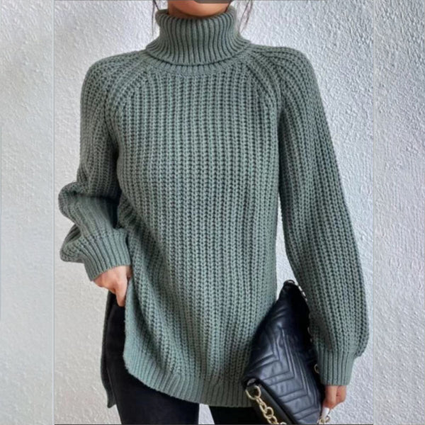 Pull Femme Col Roulé en Maille