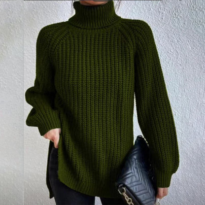 Pull à col roulé avec design fendu