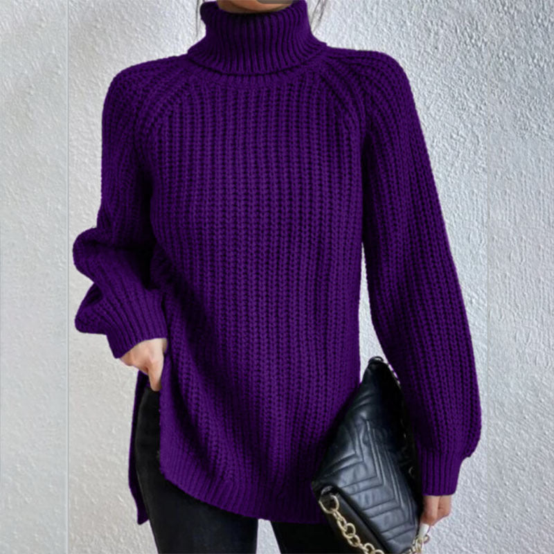 Pull Femme Col Roulé en Maille