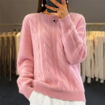Pull en tricot torsadé