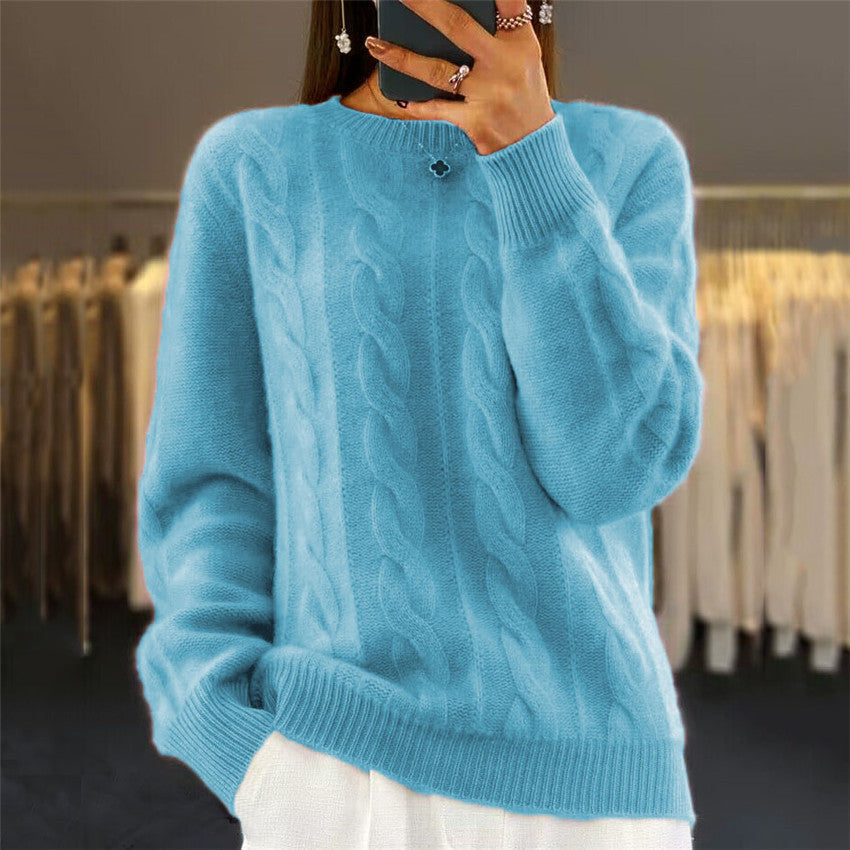 Pull en tricot torsadé