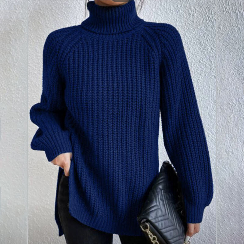 Pull Femme Col Roulé en Maille