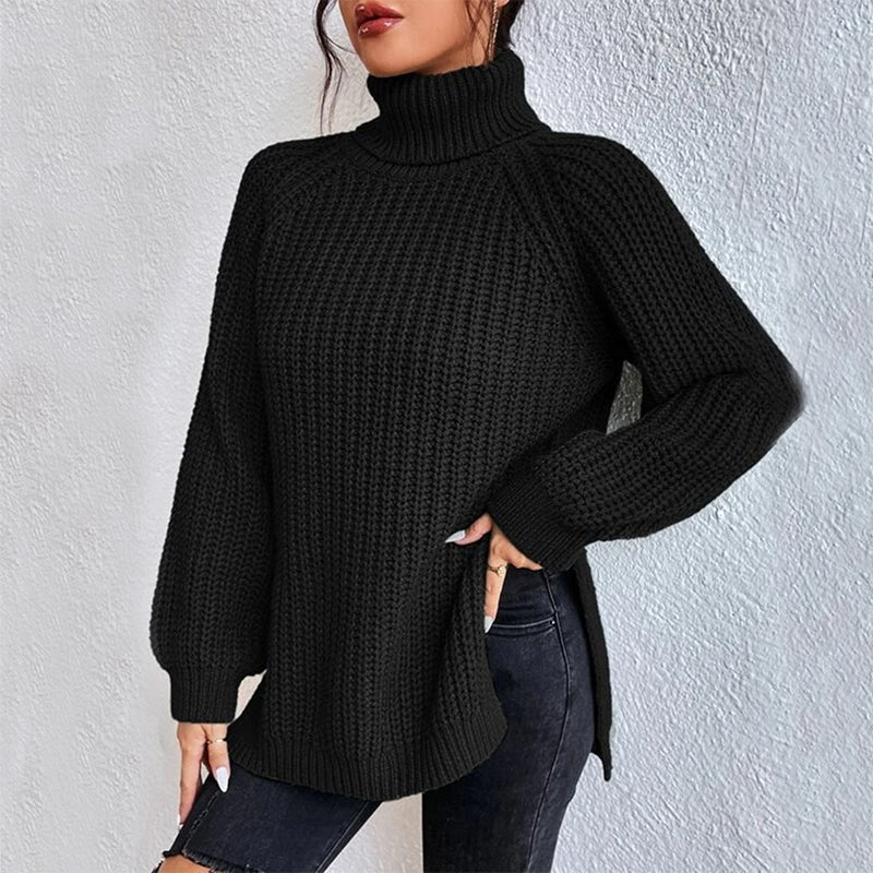 Pull Femme Col Roulé en Maille