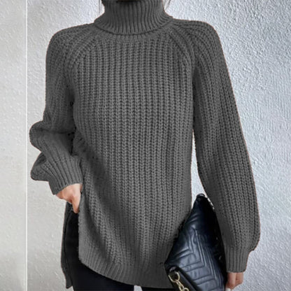 Pull à col roulé avec design fendu
