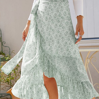 Jupe Fleurie à Volants - Taille Haute - Design Élégant