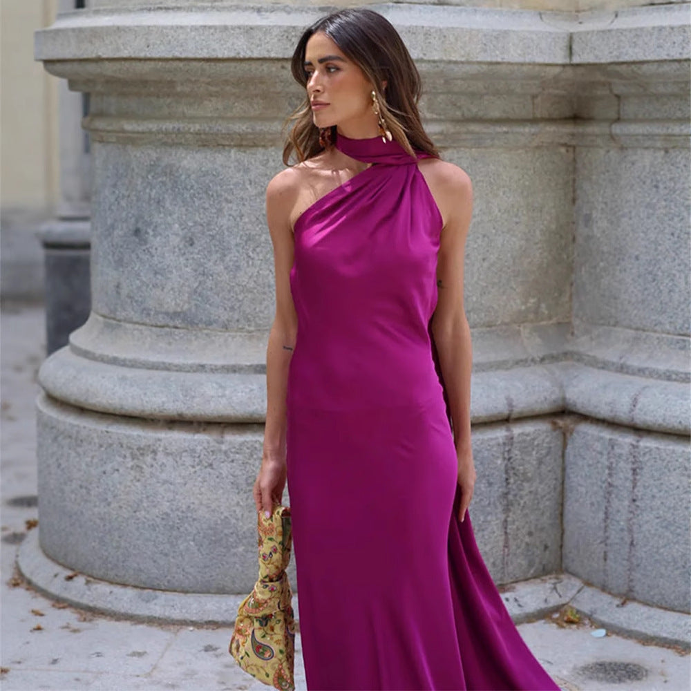 Soraya – Robe Longue Dos Nu à Nœud Élégant