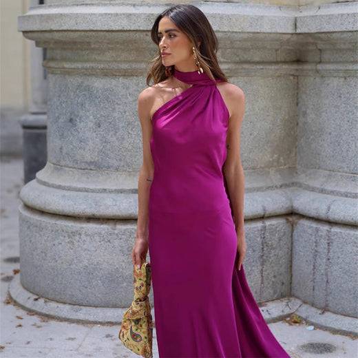 Soraya – Robe Longue Dos Nu à Nœud Élégant