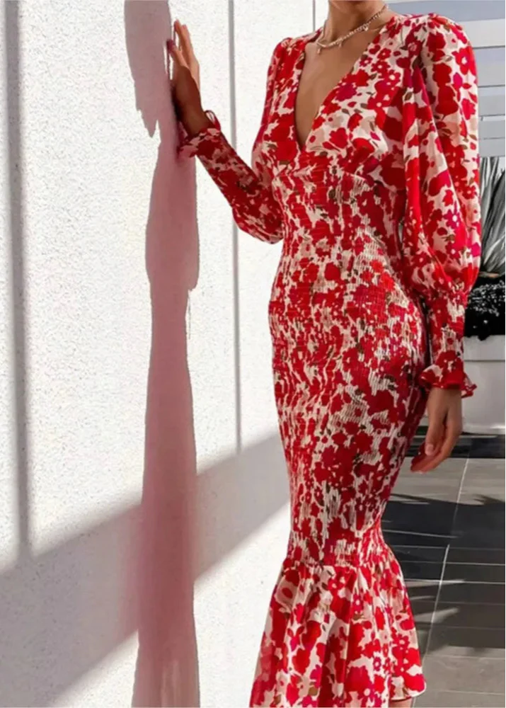 Robe rouille à volants