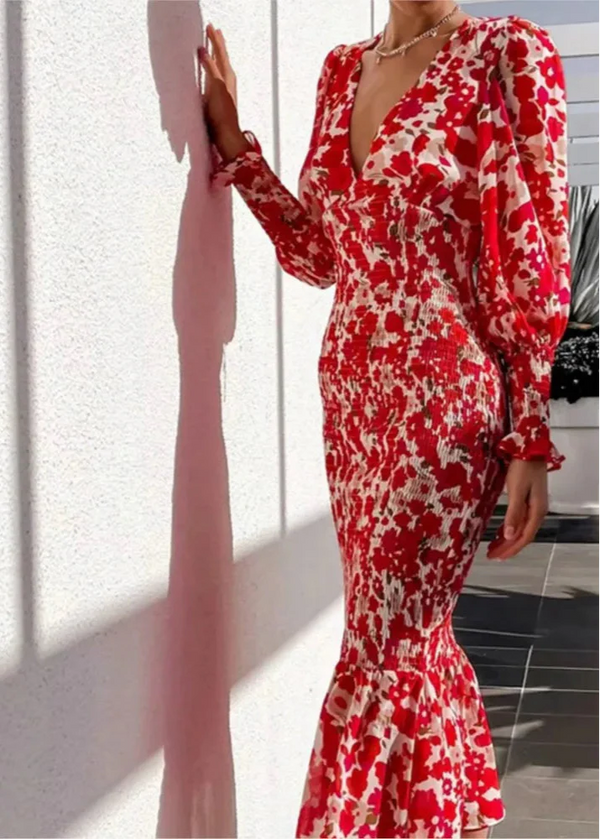 Robe rouille à volants