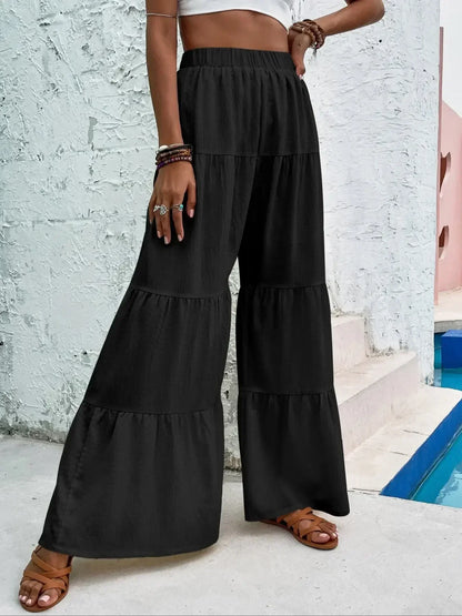 Pantalon Large à Volants Pour Femme