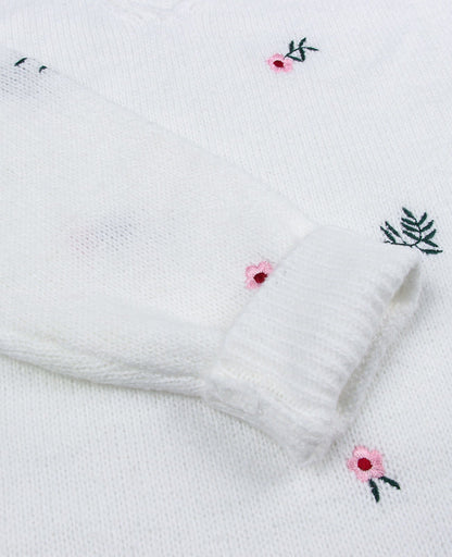 Pull col V magnifiquement brodé