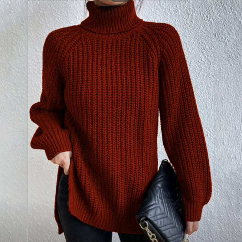 Pull Femme Col Roulé en Maille