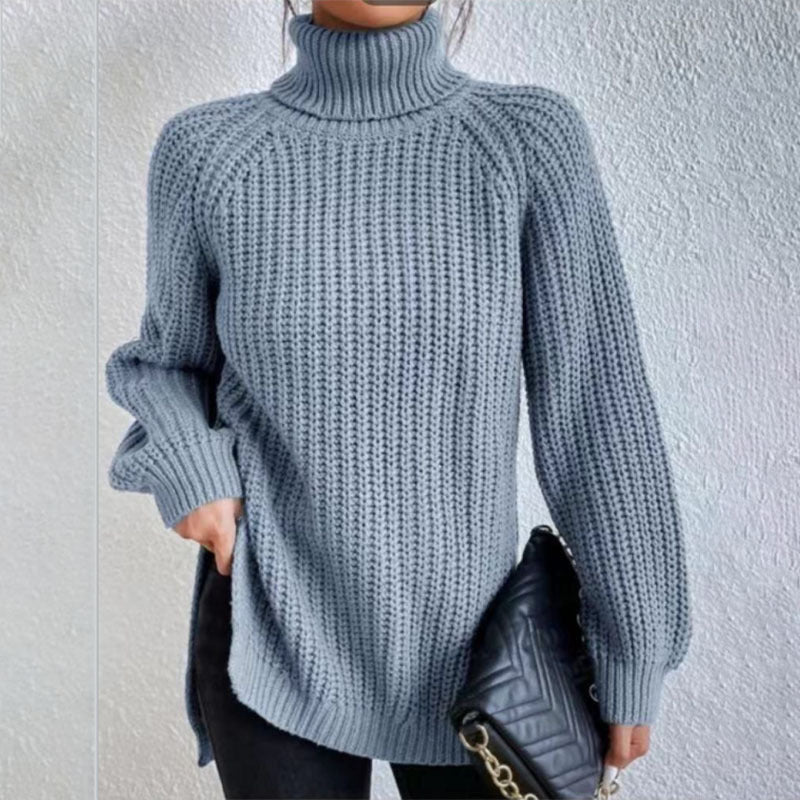 Pull Femme Col Roulé en Maille