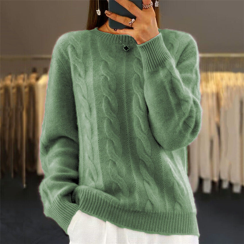 Pull en tricot torsadé