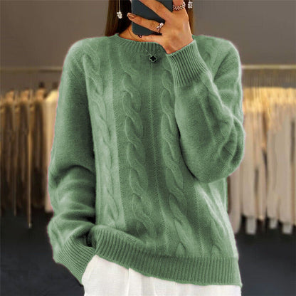 Pull en tricot torsadé