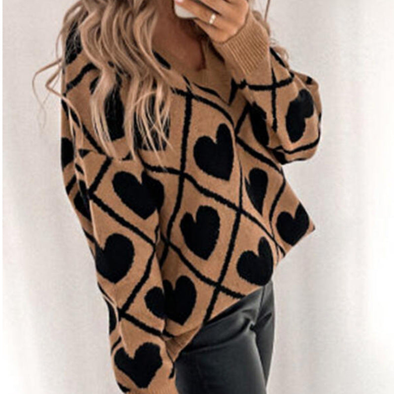 Pull col en v amour
