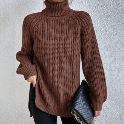 Pull à col roulé avec design fendu