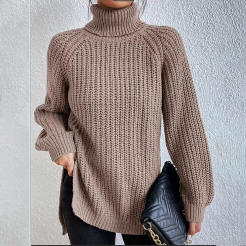 Pull Femme Col Roulé en Maille