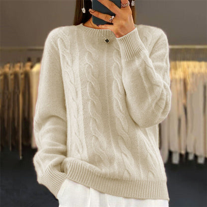 Pull en tricot torsadé