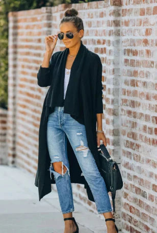 Angélique | Cardigan en maille avec col drapé