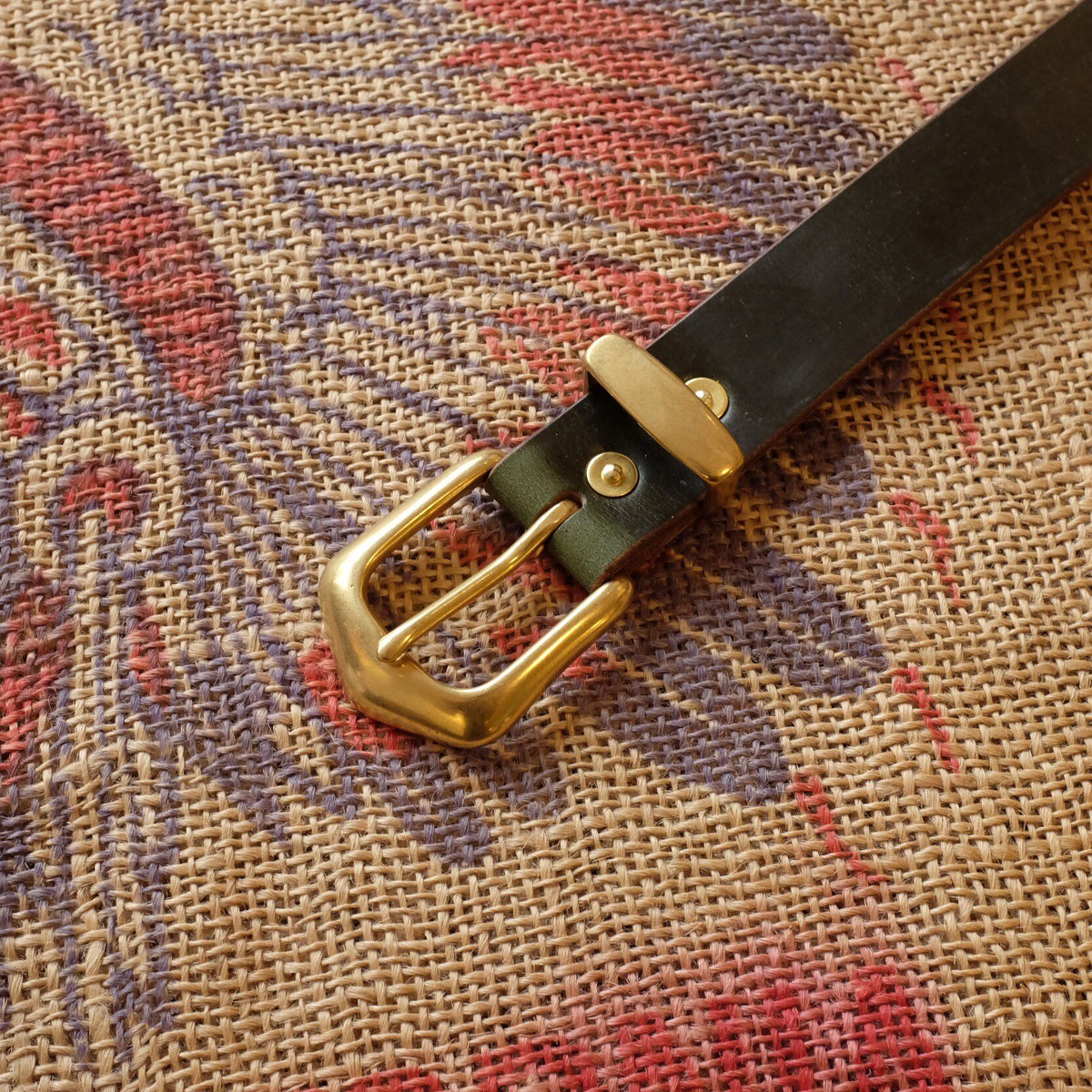 Handmade Horween CXL Leather Belt Dark Green
