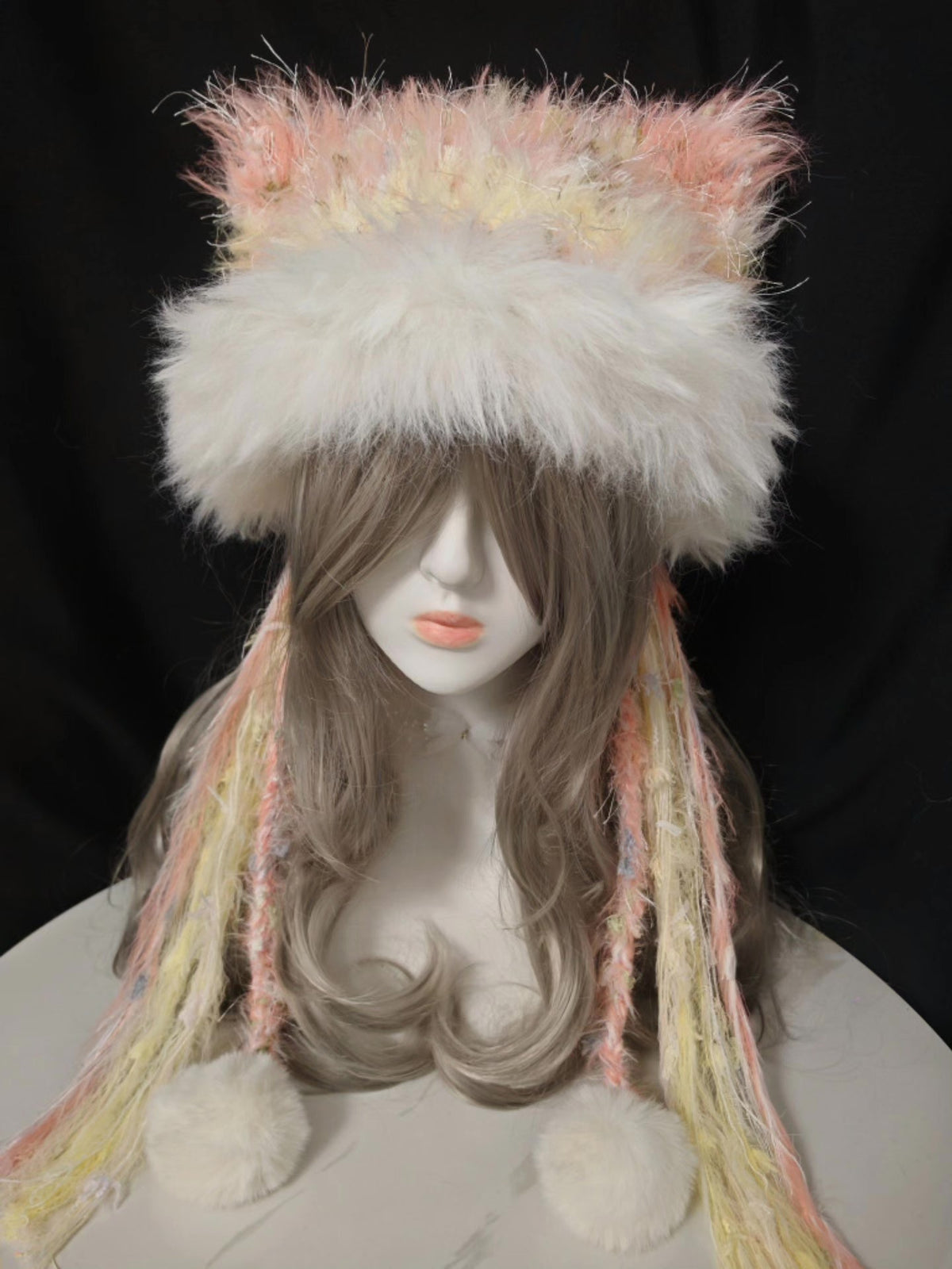Cat Ear Hat Orange Pink Gradient