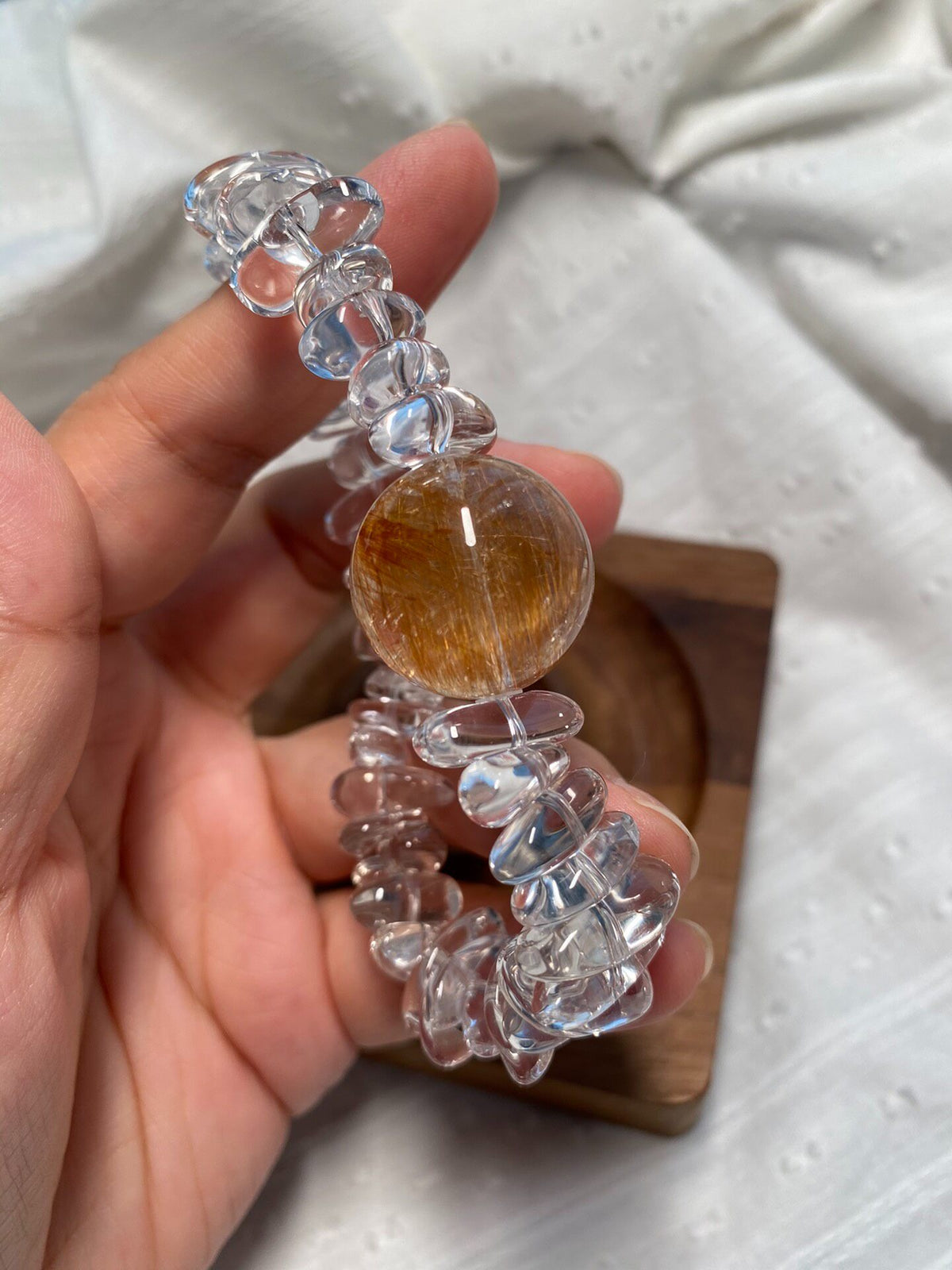Clear Quartz Golden Rutilated Bracelet