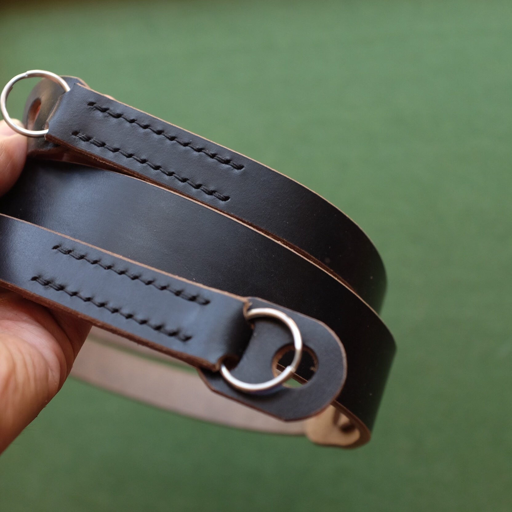Horween CXL Leather Shoulder Strap with Copper Hardware and Variable Width