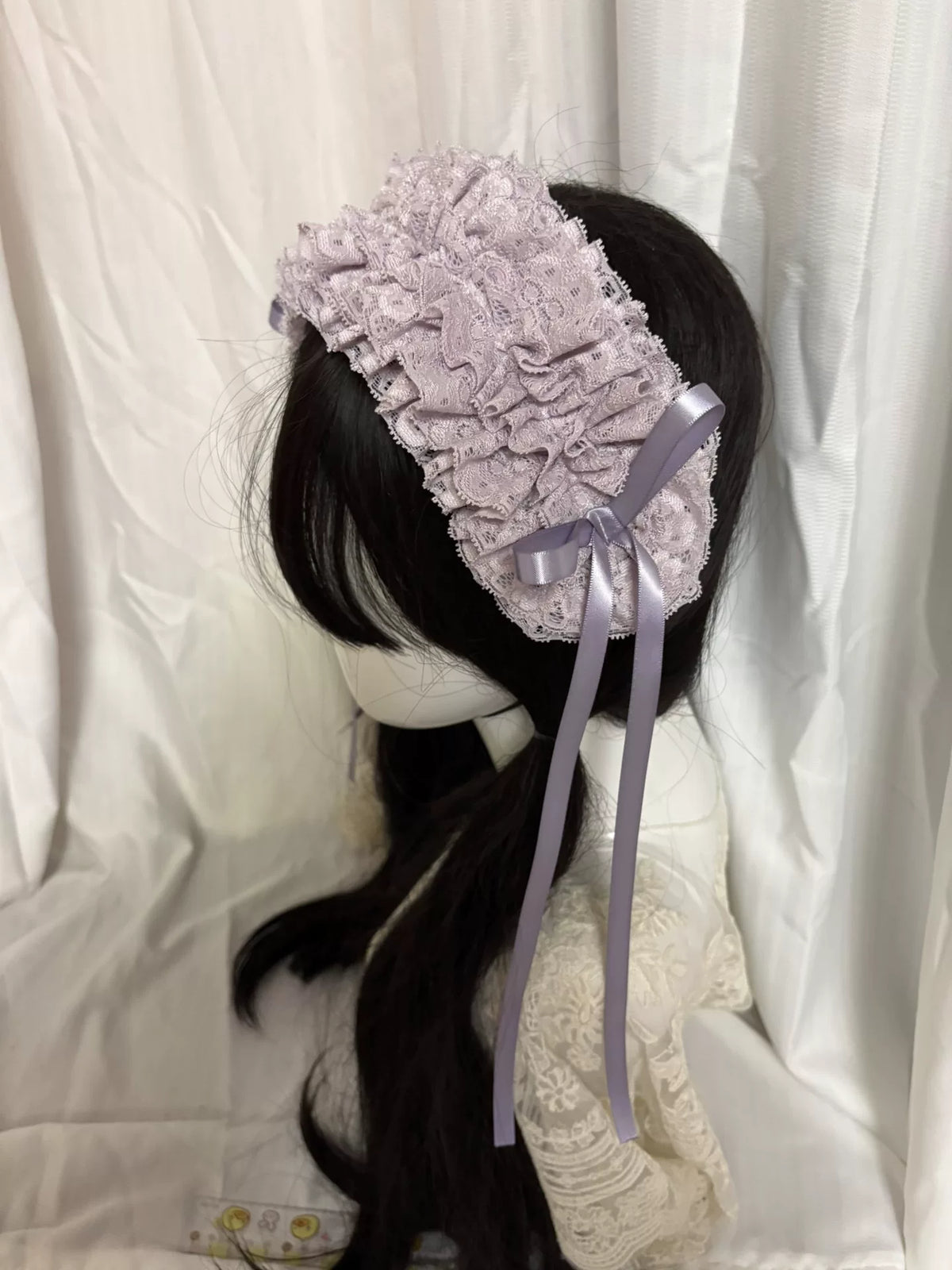 Light Purple Lace Ruffle Headband