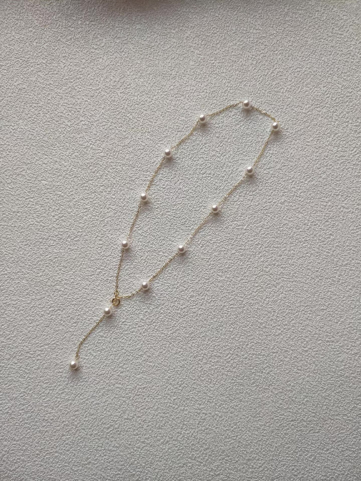 14k guldfylld halsband med pärlor i Y-form